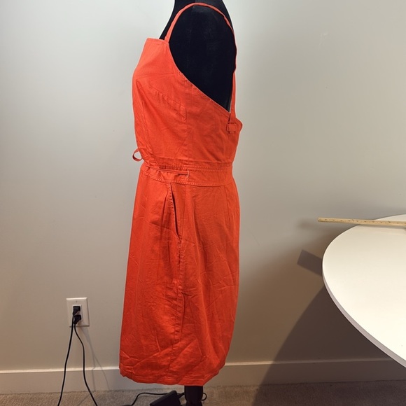 Stefanel Bright Orange Midi Wrap Dress Size EU44 - Picture 2 of 6